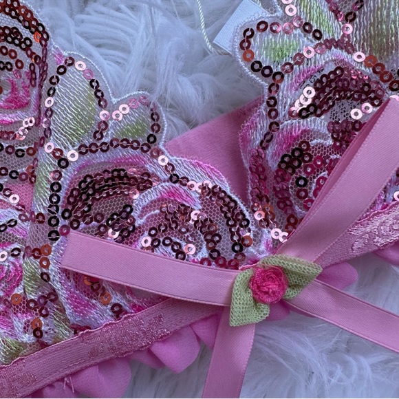 For Love & Lemons • Doreen Sequin Frilly Rose Bralette - Picture 5 of 15